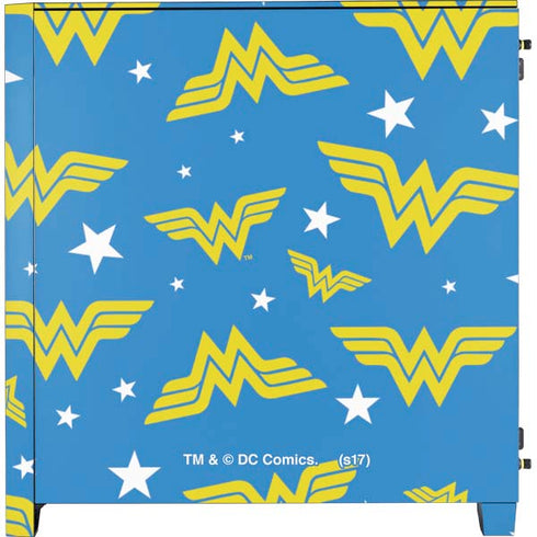 DC Comics Wonder Woman Logo Pattern Corsair 4000D Tempered Glass Mid-Tower ATX Case Skin