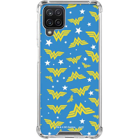 DC Comics Wonder Woman Logo Pattern Galaxy A12 Clear Case