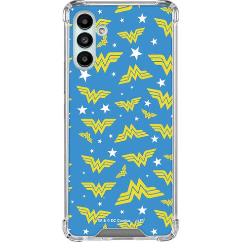 DC Comics Wonder Woman Logo Pattern Galaxy A13 5G Clear Case