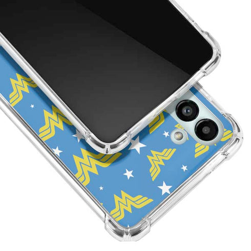DC Comics Wonder Woman Logo Pattern Galaxy A13 5G Clear Case