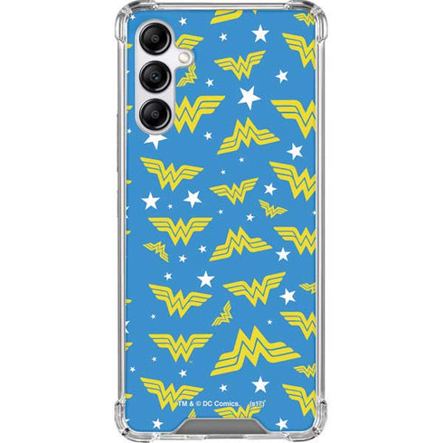 DC Comics Wonder Woman Logo Pattern Galaxy A14 5G Clear Case