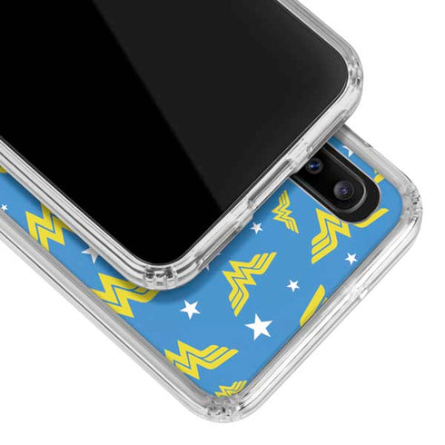 DC Comics Wonder Woman Logo Pattern Galaxy A30 Clear Case