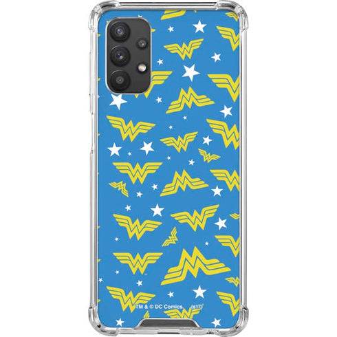 DC Comics Wonder Woman Logo Pattern Galaxy A32 5G Clear Case