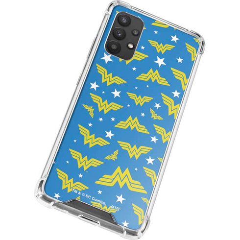 DC Comics Wonder Woman Logo Pattern Galaxy A32 5G Clear Case
