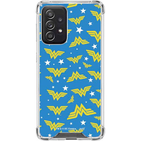 DC Comics Wonder Woman Logo Pattern Galaxy A52 5G Clear Case