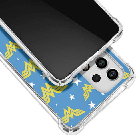DC Comics Wonder Woman Logo Pattern Galaxy A53 5G Clear Case