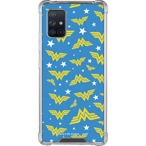 DC Comics Wonder Woman Logo Pattern Galaxy A71 5G Clear Case