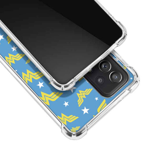 DC Comics Wonder Woman Logo Pattern Galaxy A72 5G Clear Case