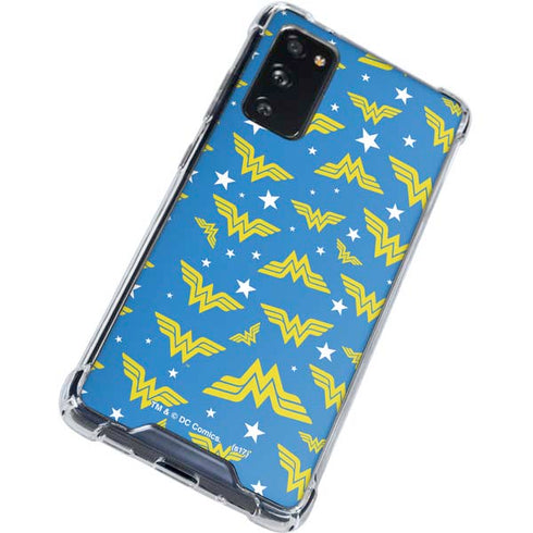 DC Comics Wonder Woman Logo Pattern Galaxy S20 FE Clear Case