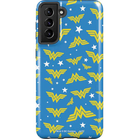 DC Comics Wonder Woman Logo Pattern Galaxy S21 Plus 5G Pro Case