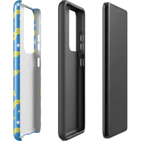 DC Comics Wonder Woman Logo Pattern Galaxy S21 Ultra 5G Pro Case