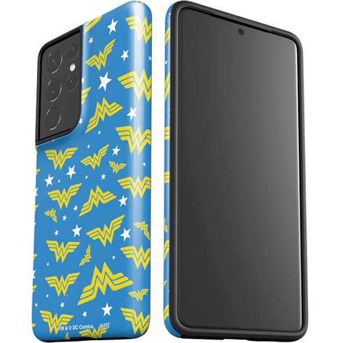 DC Comics Wonder Woman Logo Pattern Galaxy S21 Ultra 5G Pro Case