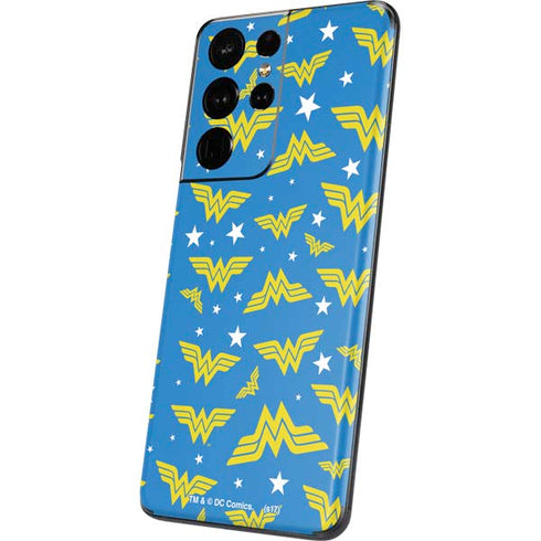 DC Comics Wonder Woman Logo Pattern Galaxy S21 Ultra 5G Skin