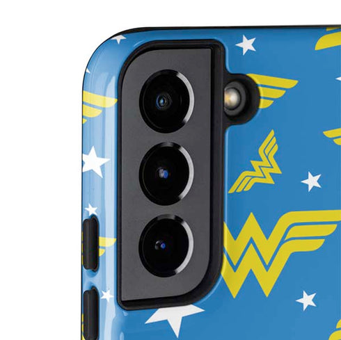 DC Comics Wonder Woman Logo Pattern Galaxy S22 Plus Pro Case