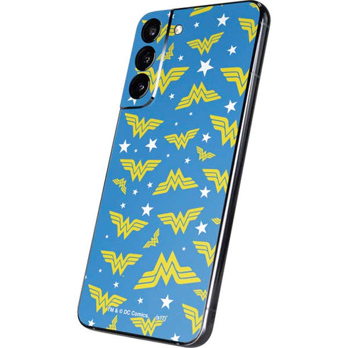 DC Comics Wonder Woman Logo Pattern Galaxy S22 Plus Skin