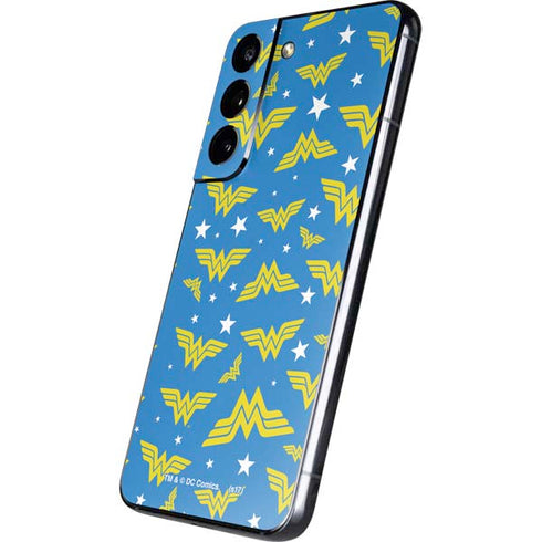 DC Comics Wonder Woman Logo Pattern Galaxy S22 Skin
