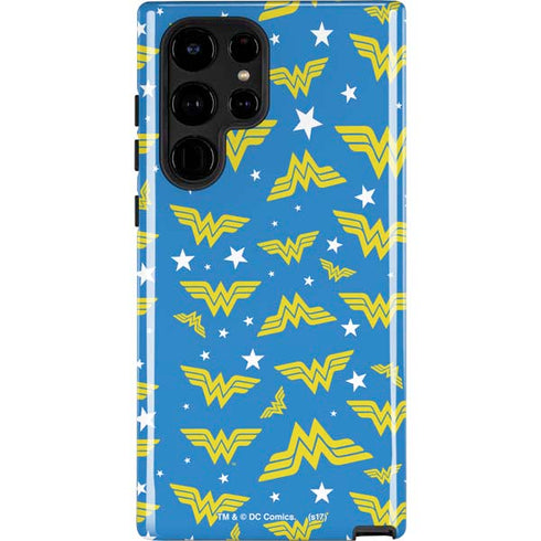 DC Comics Wonder Woman Logo Pattern Galaxy S22 Ultra Pro Case