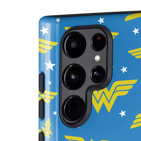 DC Comics Wonder Woman Logo Pattern Galaxy S22 Ultra Pro Case