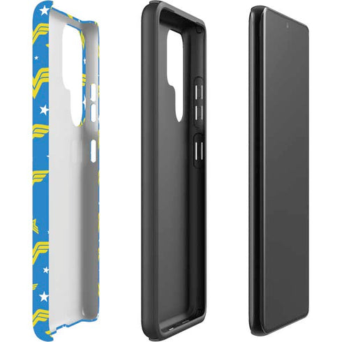 DC Comics Wonder Woman Logo Pattern Galaxy S22 Ultra Pro Case