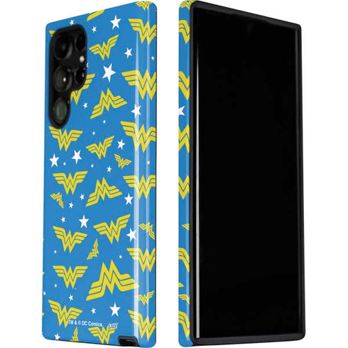 DC Comics Wonder Woman Logo Pattern Galaxy S22 Ultra Pro Case