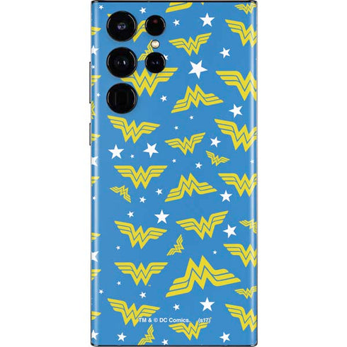 DC Comics Wonder Woman Logo Pattern Galaxy S22 Ultra Skin