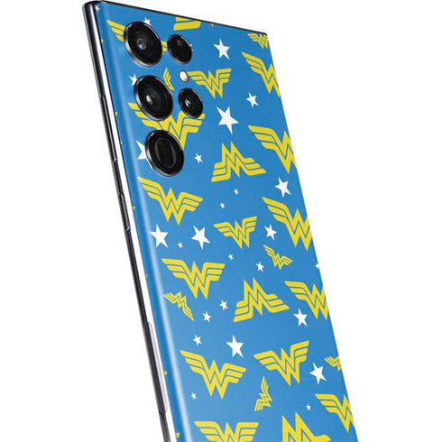 DC Comics Wonder Woman Logo Pattern Galaxy S22 Ultra Skin