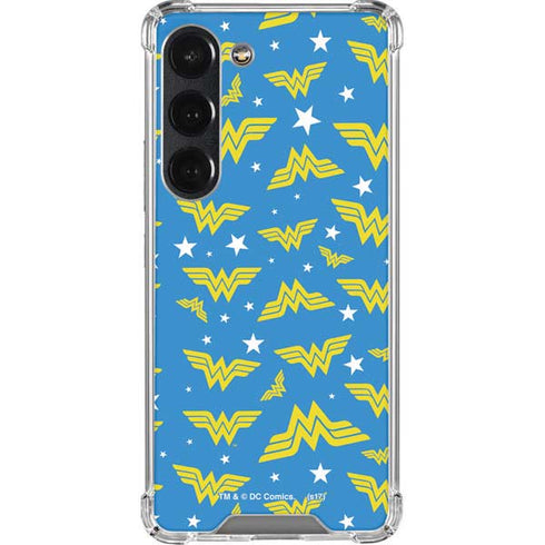 DC Comics Wonder Woman Logo Pattern Galaxy S23 Clear Case