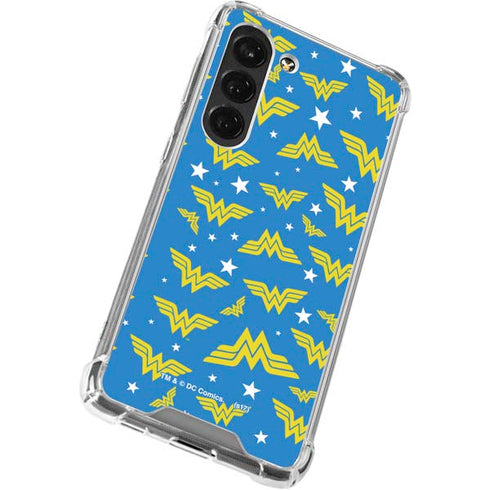 DC Comics Wonder Woman Logo Pattern Galaxy S23 Clear Case