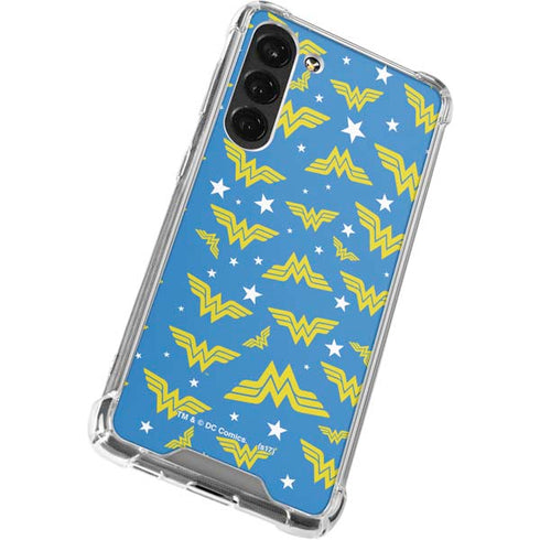 DC Comics Wonder Woman Logo Pattern Galaxy S23 Plus Clear Case
