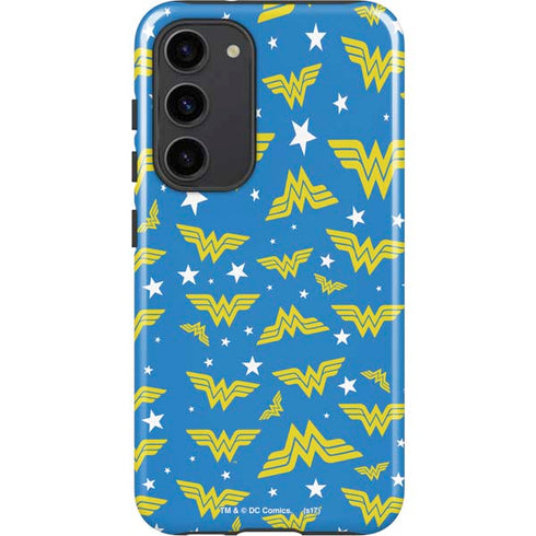DC Comics Wonder Woman Logo Pattern Galaxy S23 Plus Pro Case