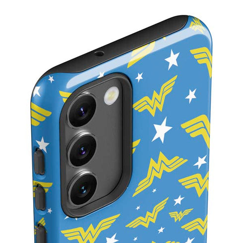 DC Comics Wonder Woman Logo Pattern Galaxy S23 Plus Pro Case