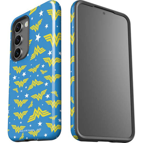 DC Comics Wonder Woman Logo Pattern Galaxy S23 Plus Pro Case