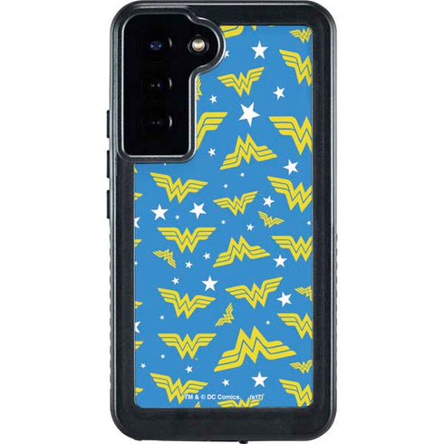 DC Comics Wonder Woman Logo Pattern Galaxy S23 Plus Waterproof Case