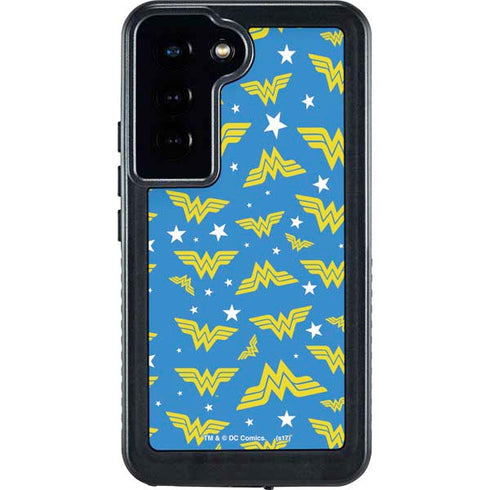 DC Comics Wonder Woman Logo Pattern Galaxy S23 Waterproof Case