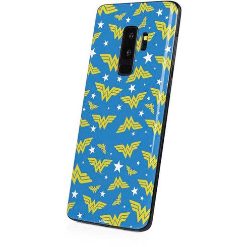 DC Comics Wonder Woman Logo Pattern Galaxy S9 Plus Skin