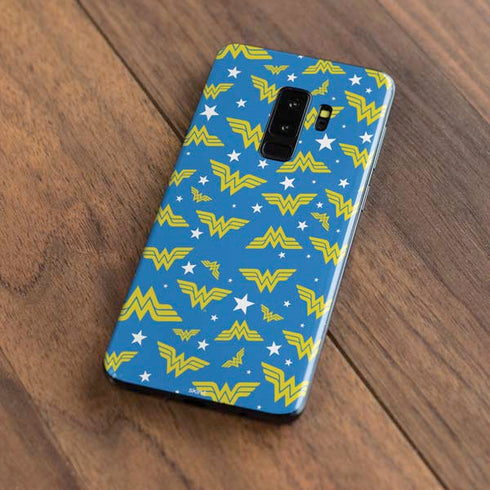 DC Comics Wonder Woman Logo Pattern Galaxy S9 Plus Skin