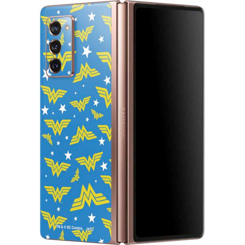 DC Comics Wonder Woman Logo Pattern Galaxy Z Fold2 5G Skin