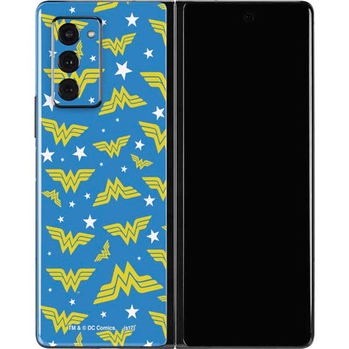 DC Comics Wonder Woman Logo Pattern Galaxy Z Fold2 5G Skin