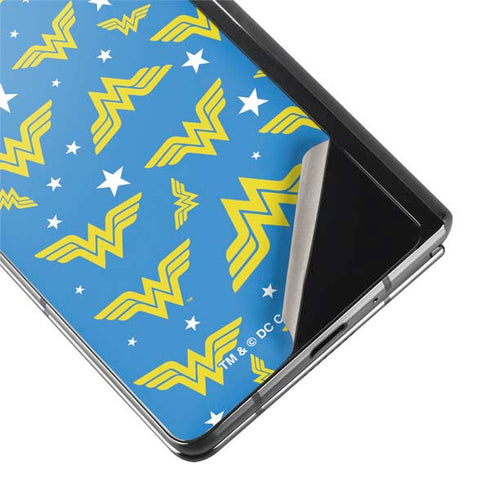 DC Comics Wonder Woman Logo Pattern Galaxy Z Fold2 5G Skin