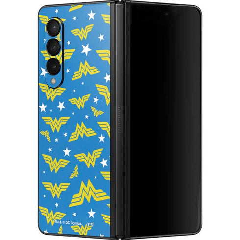 DC Comics Wonder Woman Logo Pattern Galaxy Z Fold3 5G Skin