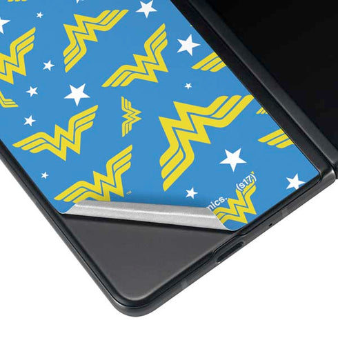 DC Comics Wonder Woman Logo Pattern Galaxy Z Fold3 5G Skin