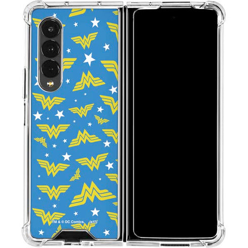 DC Comics Wonder Woman Logo Pattern Galaxy Z Fold4 5G Clear Case