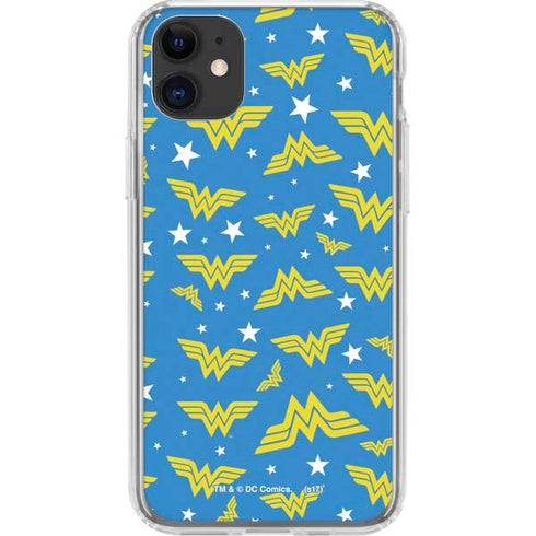 DC Comics Wonder Woman Pattern iPhone 11 Clear Case