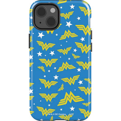 DC Comics Wonder Woman Logo Pattern iPhone 14 Impact Case