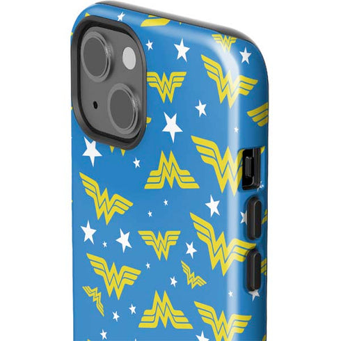 DC Comics Wonder Woman Logo Pattern iPhone 14 Impact Case