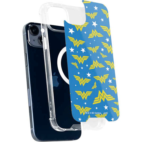 DC Comics Wonder Woman Logo Pattern iPhone 14 Plus MagSafe Case