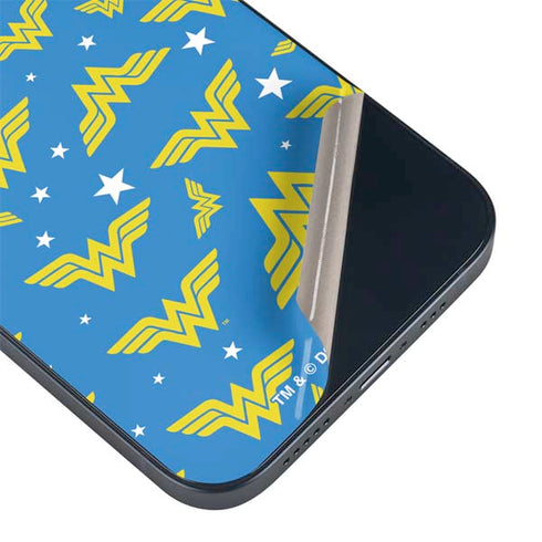 DC Comics Wonder Woman Logo Pattern iPhone 14 Plus Skin