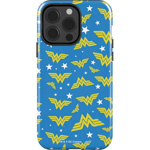 DC Comics Wonder Woman Logo Pattern iPhone 14 Pro Impact Case