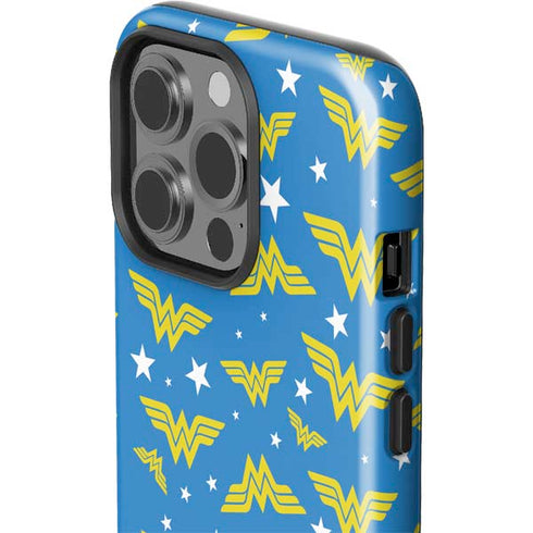 DC Comics Wonder Woman Pattern iPhone 15 Pro Impact Case