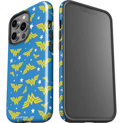 DC Comics Wonder Woman Pattern iPhone 15 Pro Impact Case